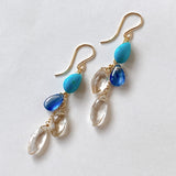 Sleeping Beauty Turquoise, Kyanite and Topaz Earrings