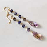 Ametrine and iolite station earrings 