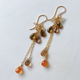 Mandarin garnet and andalusite autumn earrings