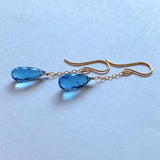 Simple London blue topaz earrings