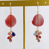 Andesine, spinel and iolite earrings