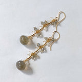 High quality labradorite and rainbow moonstone earrings