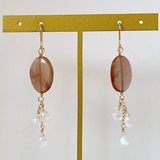 Andesine and rainbow moonstone earrings