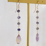 Ametrine and iolite station earrings 