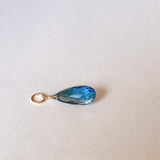 Large London blue topaz pendant top