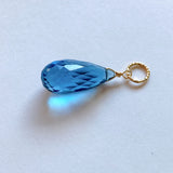 Large London blue topaz pendant top