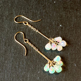 opal pompon earrings