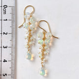 Ethiopian opal flower cluster earrings