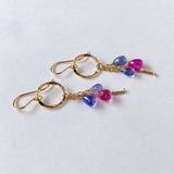 ruby and tanzanite ring earrings