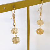 citrine double earrings