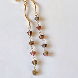 Bicolor tourmaline long earrings