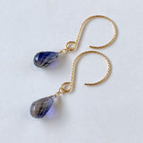 Large iolite single earrings