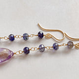 Ametrine and iolite station earrings 