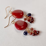 Andesine, spinel and iolite earrings