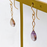 ametrine diamond chain earrings