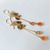 Mandarin garnet and andalusite autumn earrings