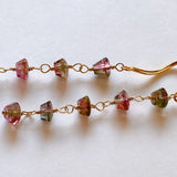 Bicolor tourmaline long earrings