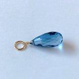 Large London blue topaz pendant top