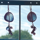 Andesine, spinel and iolite earrings