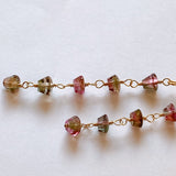 Bicolor tourmaline long earrings