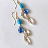 Sleeping Beauty Turquoise, Kyanite and Topaz Earrings