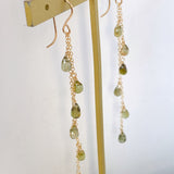 green tourmaline long earrings