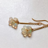 opal pompon earrings