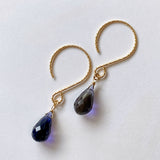 Large iolite single earrings