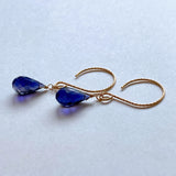 Large iolite single earrings