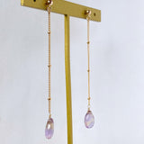 Ametrine long stud chain earrings