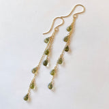 green tourmaline long earrings