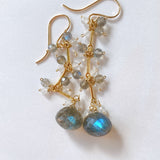 High quality labradorite and rainbow moonstone earrings