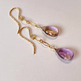 ametrine diamond chain earrings