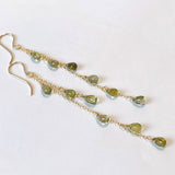 green tourmaline long earrings