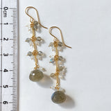 High quality labradorite and rainbow moonstone earrings