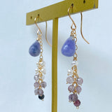 Hackmanite and spinel earrings☆Purple