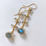 High quality labradorite and rainbow moonstone earrings