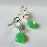 Gem chrysoprase and aquamarine earrings