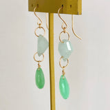 Gem chrysoprase and aquamarine earrings