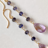 Ametrine and iolite station earrings 