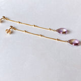 Ametrine long stud chain earrings