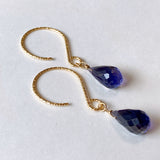 Large iolite single earrings