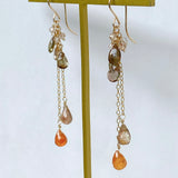 Mandarin garnet and andalusite autumn earrings