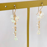 Ethiopian opal flower cluster earrings