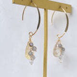 golden rutilated quartz and spinel earrings 