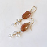 Andesine and rainbow moonstone earrings