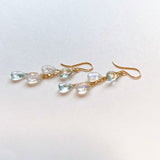 Rainbow moonstone and aquamarine earrings