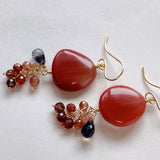 Andesine, spinel and iolite earrings