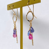 ruby and tanzanite ring earrings