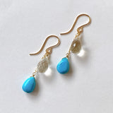 Sleeping Beauty Turquoise and Ceylon Moonstone Earrings